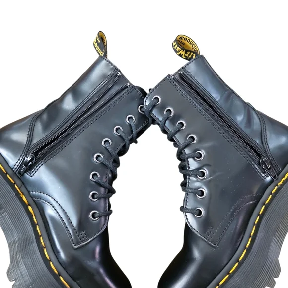 Dr. Martens Jadon KV01V 8-Eye Black Platform Combat Boots Chunky Women Size 5 - Picture 7 of 11